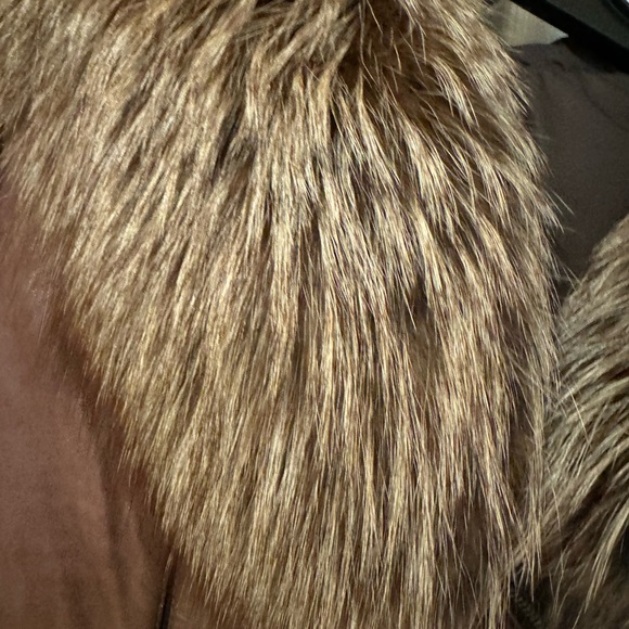 Leather winter jacket with real fur, Size S - Picture 4 of 4